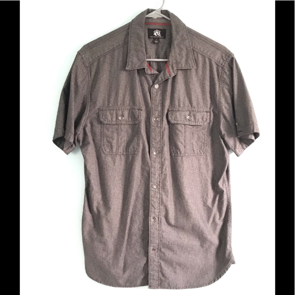 Men’s gray button down rock and republic shirt